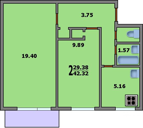 Жилая площадь двухкомнатной квартиры. Планировка квартиры 42 кв.м в двухкомнатную. Двухкомнатная квартира в 9 этажке планировка. II-29 планировка 1 комнатная. Планировка двухкомнатных квартир 42,3 кв.м.